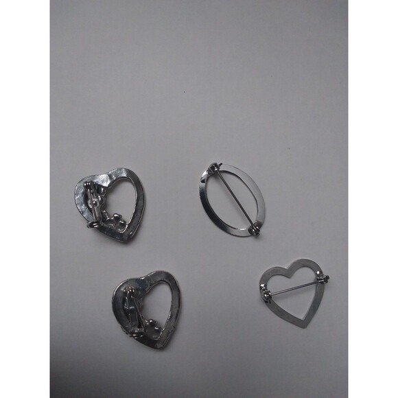 4 Pins Brooches Silver Tone - Picture 2 of 3